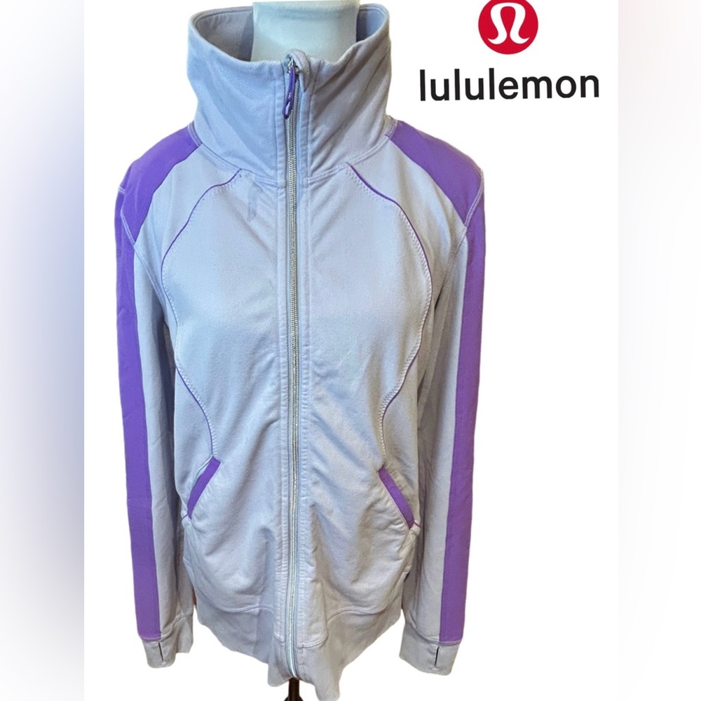 lululemon Define Jacket Full Zip Light Grey Lavender Size 8 (Est.) in EUC